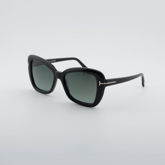 Tom Ford Maeve FT1008 01B Sunglasses Black Butterfly Frame, Smoke Lenses main image 10